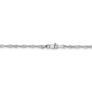7" 14k White Gold 2.0mm Singapore Chain Bracelet