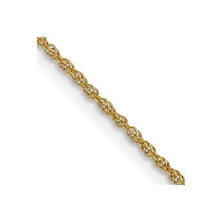 24" 14k Yellow Gold 1.1mm Baby Rope Chain Necklace