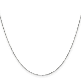 14" 14K White Gold 14 inch .8mm Diamond-cut Cable with Spring Ring Clasp Chain