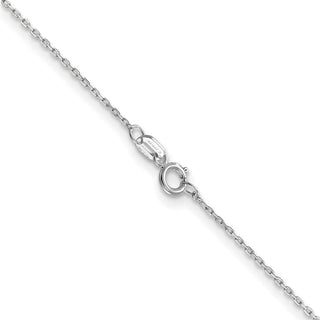14" 14K White Gold 14 inch .8mm Diamond-cut Cable with Spring Ring Clasp Chain