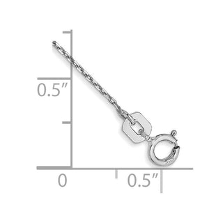 10" 14K White Gold .8mm Diamond-cut Cable with Spring Ring Clasp Anklet