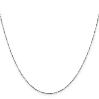 30" 14K White Gold 30 inch .8mm Diamond-cut Cable with Lobster Clasp Chain