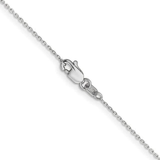 30" 14K White Gold 30 inch .8mm Diamond-cut Cable with Lobster Clasp Chain