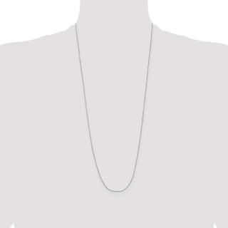 30" 14K White Gold 30 inch .8mm Diamond-cut Cable with Lobster Clasp Chain