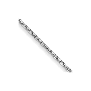 14" 14K White Gold 14 inch .8mm Diamond-cut Cable with Spring Ring Clasp Chain