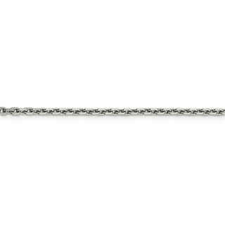 24" 14k White Gold 2.5mm Diamond-cut Cable Chain Necklace