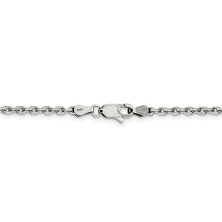 16" 14k White Gold 2.5mm Diamond-cut Cable Chain Necklace