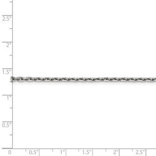 24" 14k White Gold 2.5mm Diamond-cut Cable Chain Necklace