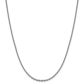 24" 14k White Gold 2.5mm Diamond-cut Cable Chain Necklace