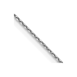 16" 14K White Gold 16 inch .65mm Diamond-cut Round Open Link Cable with Lobster Clasp Chain