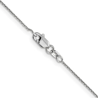 30" 14K White Gold 30 inch .8mm Diamond-cut Round Open Link Cable with Lobster Clasp Chain