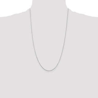 26" 14K White Gold 26 inch .8mm Diamond-cut Round Open Link Cable with Lobster Clasp Chain