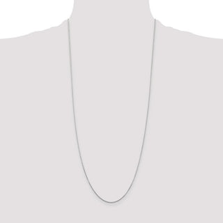 30" 14K White Gold 30 inch .8mm Diamond-cut Round Open Link Cable with Lobster Clasp Chain