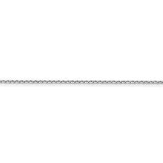16" 14k White Gold 1.4mm Diamond-cut Round Open Link Cable Chain Necklace