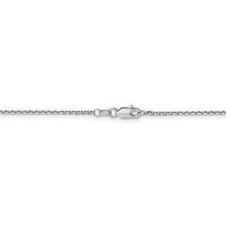 16" 14k White Gold 1.4mm Diamond-cut Round Open Link Cable Chain Necklace