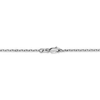 16" 14k White Gold 1.8mm Diamond-cut Round Open Link Cable Chain Necklace