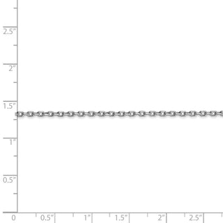 16" 14k White Gold 1.8mm Diamond-cut Round Open Link Cable Chain Necklace