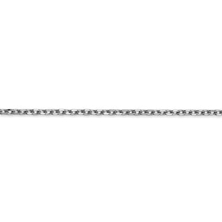 16" 14k White Gold 2.2mm Diamond-cut Round Open Link Cable Chain Necklace