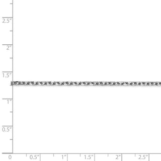 16" 14k White Gold 2.2mm Diamond-cut Round Open Link Cable Chain Necklace