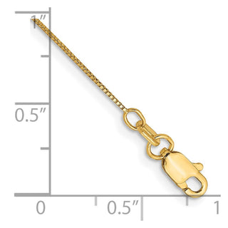 10" 14K Yellow Gold .5mm Box with Lobster Clasp Anklet