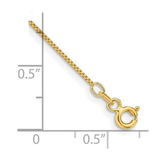 10" 14K Yellow Gold .7mm Box with Spring Ring Clasp Anklet