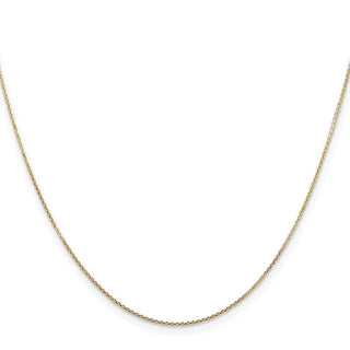 26" 14K Yellow Gold 26 inch .8mm Diamond-cut Round Open Link Cable with Lobster Clasp Chain