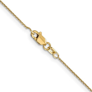 26" 14K Yellow Gold 26 inch .8mm Diamond-cut Round Open Link Cable with Lobster Clasp Chain