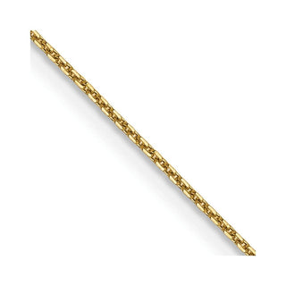 26" 14K Yellow Gold 26 inch .8mm Diamond-cut Round Open Link Cable with Lobster Clasp Chain