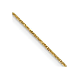 22" 14K Yellow Gold 22 inch .8mm Diamond-cut Round Open Link Cable with Lobster Clasp Chain
