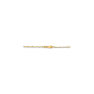 18" 14k Yellow Gold 1.4mm Diamond-cut Round Open Link Cable Chain Necklace