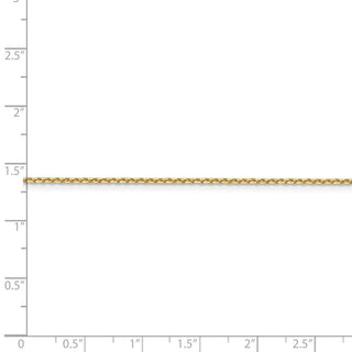 24" 14k Yellow Gold 1.4mm Diamond-cut Round Open Link Cable Chain Necklace