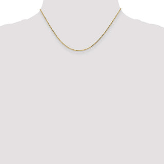 16" 14k Yellow Gold 1.4mm Diamond-cut Round Open Link Cable Chain Necklace