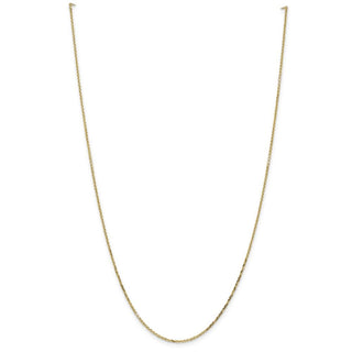 18" 14k Yellow Gold 1.4mm Diamond-cut Round Open Link Cable Chain Necklace
