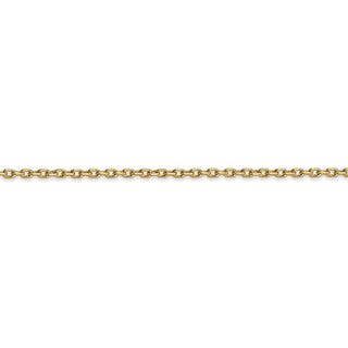16" 14k Yellow Gold 1.8mm Diamond-cut Round Open Link Cable Chain Necklace