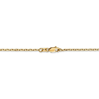 16" 14k Yellow Gold 1.8mm Diamond-cut Round Open Link Cable Chain Necklace