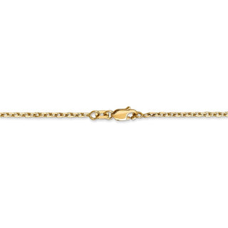 18" 14k Yellow Gold 1.8mm Diamond-cut Round Open Link Cable Chain Necklace