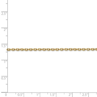 16" 14k Yellow Gold 1.8mm Diamond-cut Round Open Link Cable Chain Necklace