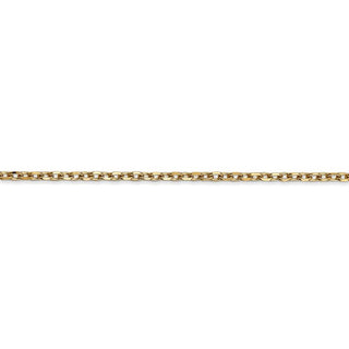 16" 14k Yellow Gold 2.2mm Diamond-cut Round Open Link Cable Chain Necklace