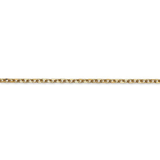 24" 14k Yellow Gold 2.2mm Diamond-cut Round Open Link Cable Chain Necklace