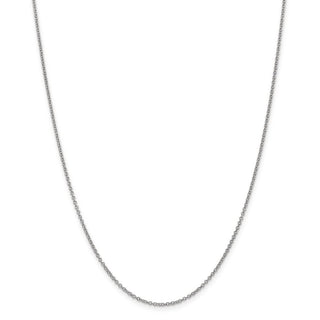 30" 14k White Gold 1.4mm Round Open Wide Link Cable Chain Necklace
