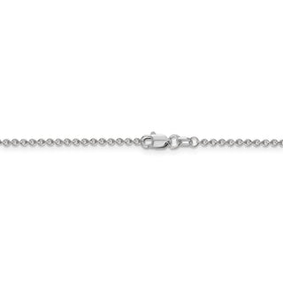 16" 14k White Gold 1.6mm Round Open Link Cable Chain Necklace