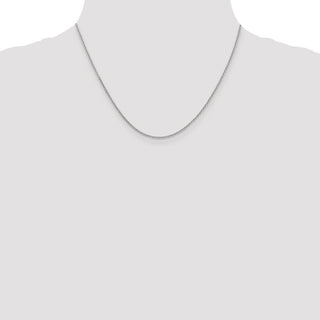 18" 14k White Gold 1.6mm Round Open Link Cable Chain Necklace