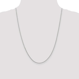 24" 14k White Gold 1.6mm Round Open Link Cable Chain Necklace