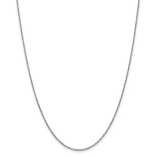 30" 14k White Gold 1.6mm Round Open Link Cable Chain Necklace