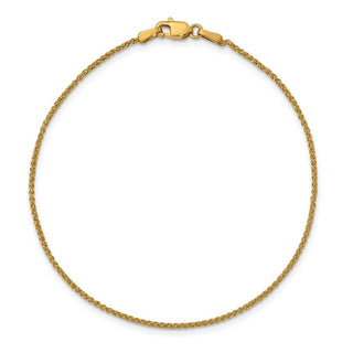 6" 14k Yellow Gold 1.25mm Spiga Chain Bracelet