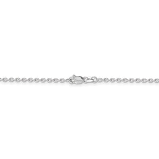 16" 14k White Gold 2mm Round Open Link Cable Chain Necklace
