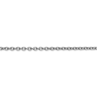 16" 14k White Gold 2.4mm Round Open Link Cable Chain Necklace