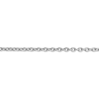 24" 14k White Gold 3.2mm Round Open Link Cable Chain Necklace