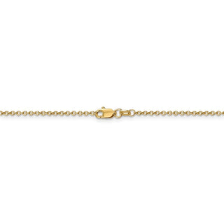 16" 14k Yellow Gold 1.4mm Round Open Wide Link Cable Chain Necklace