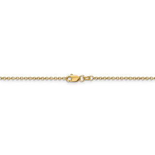 18" 14k Yellow Gold 1.4mm Round Open Wide Link Cable Chain Necklace
